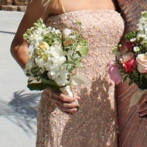 Caché Cream Bejeweled Strapless Gown Size 0 EUC